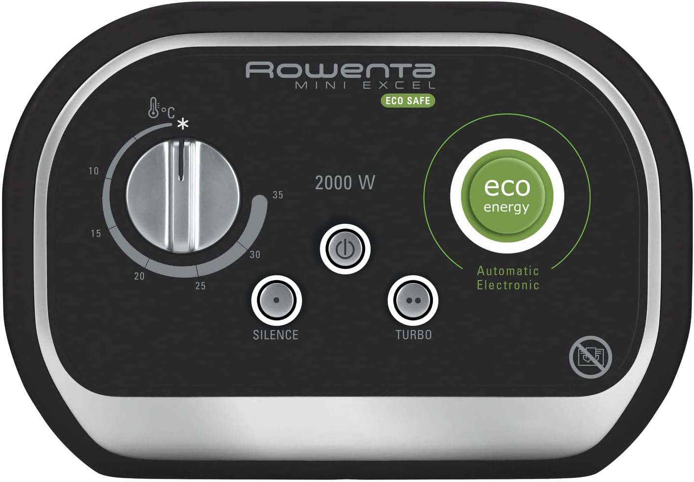 Rowenta SO9266 Mini Excel Eco Safe – Termoventilatore Compatto 2000W Silenzioso con Eco Mode e Spegnimento Automatico - immagine 3