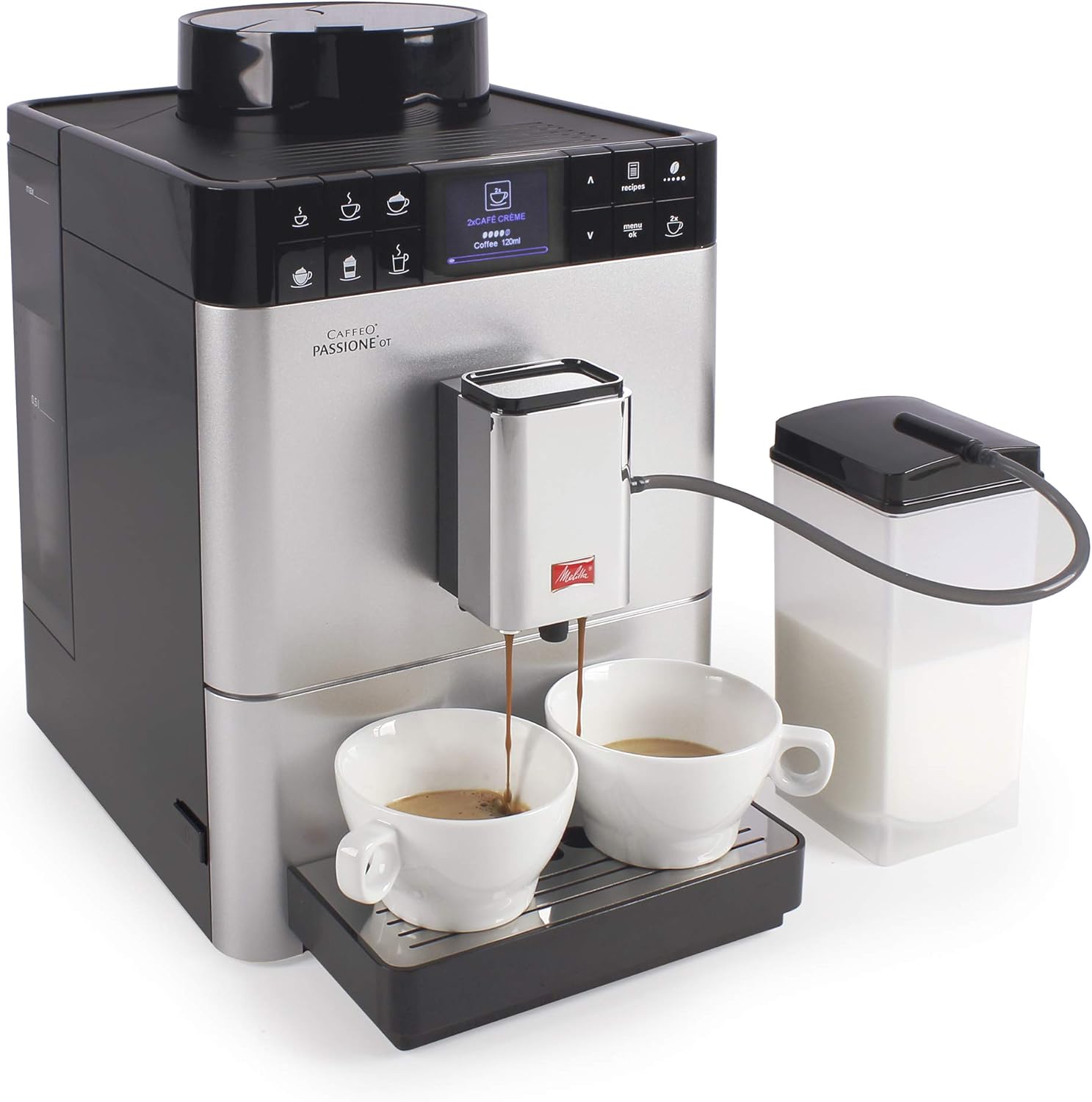 Melitta Caffeo Passione OT F531-101 Macchina da Caffè Completamente Automatica - Funzione One Touch, Due Tazze, Argento - immagine 6