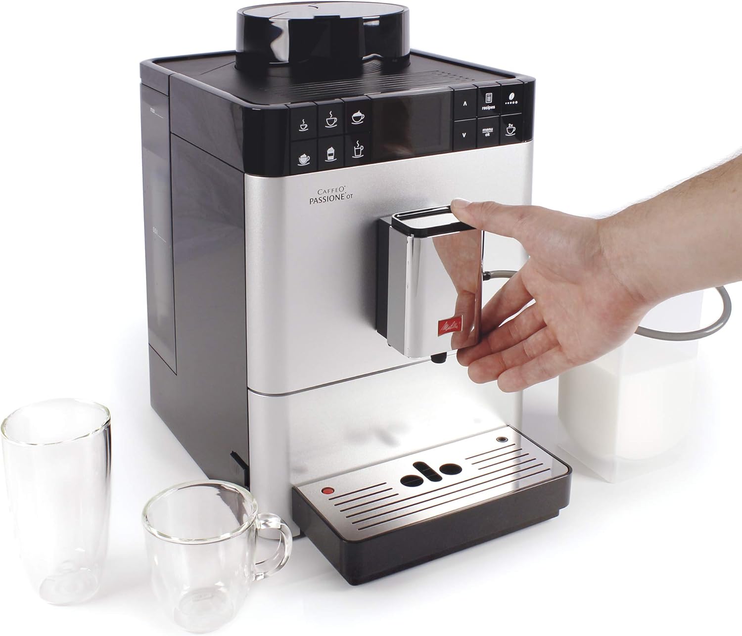 Melitta Caffeo Passione OT F531-101 Macchina da Caffè Completamente Automatica - Funzione One Touch, Due Tazze, Argento - immagine 9